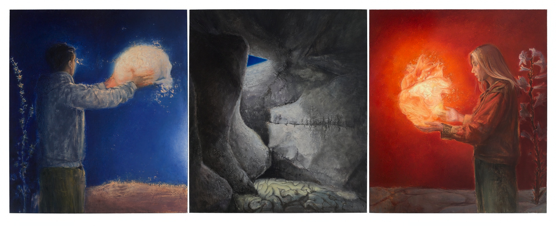 A Sacrifice to Light, 3 x 160 x 140 cm, oil on linen, 2024-25